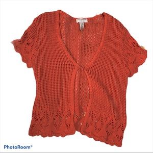 Covington One Button Crocheted Cardigan